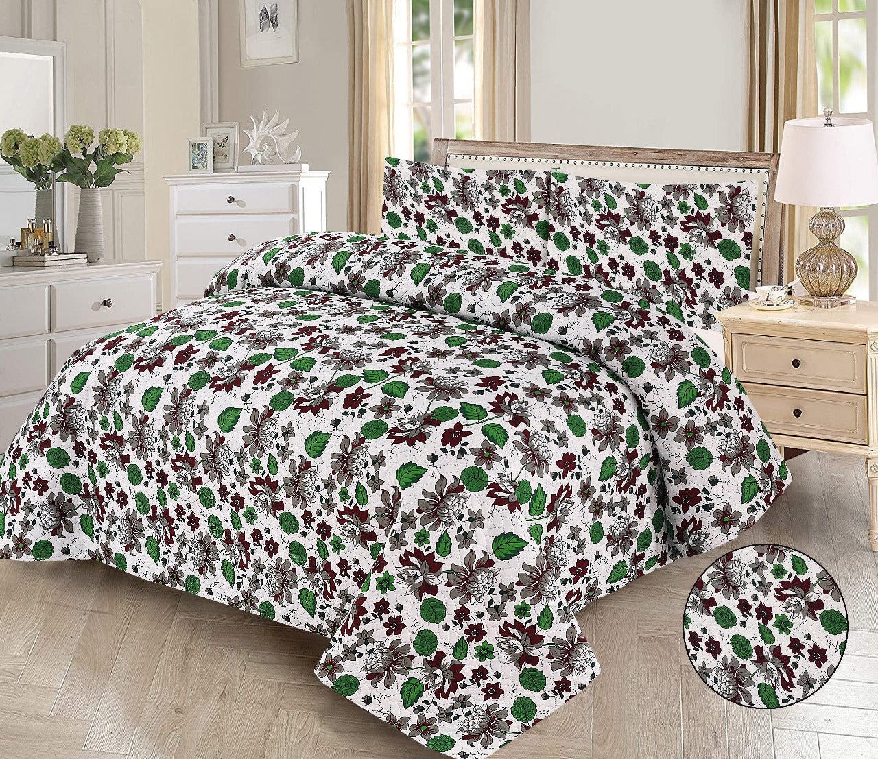 Gorgeous 3-Piece Black Rose Printed Bedsheet Set - Elegant Floral Bedding