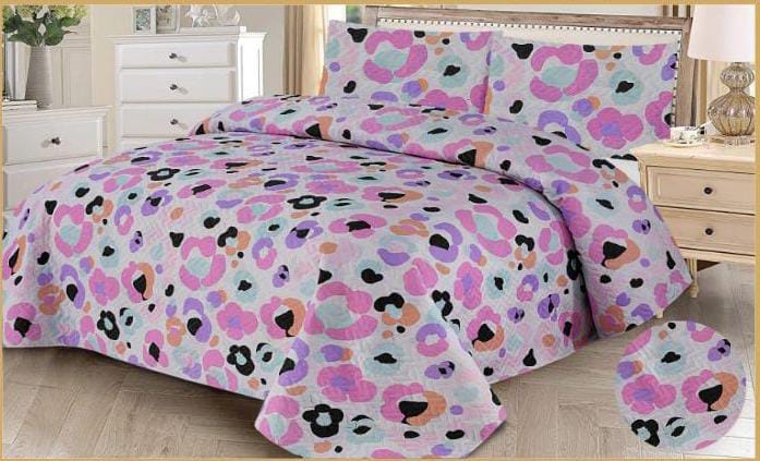 Stylish 3-Piece Multicolor Floral Printed Bedsheet Set - Soft & Vibrant Bedding