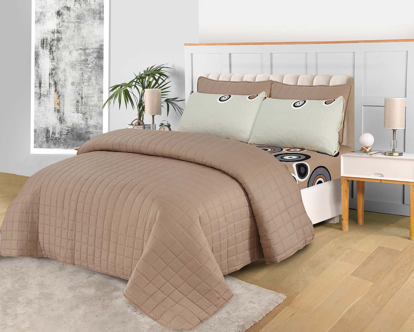 Opulent Taupe 6 Pieces Comforter Set