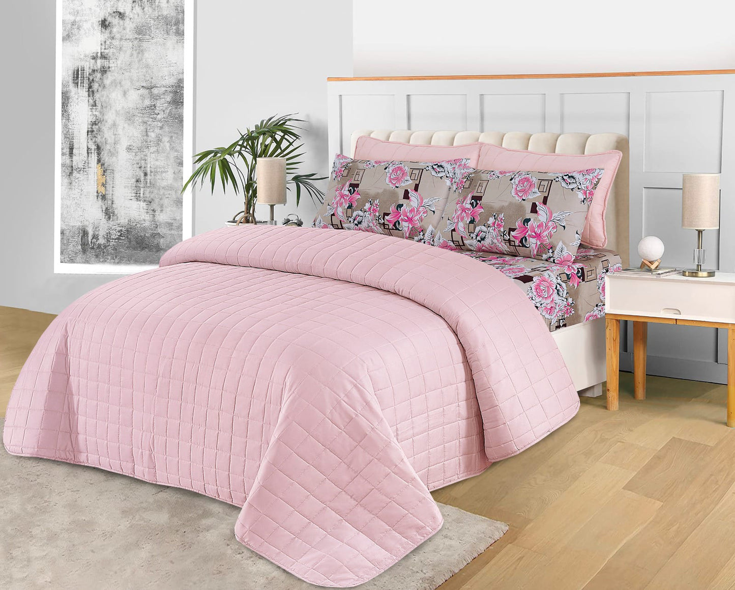 Light Pink 6 Pieces Comforter Set