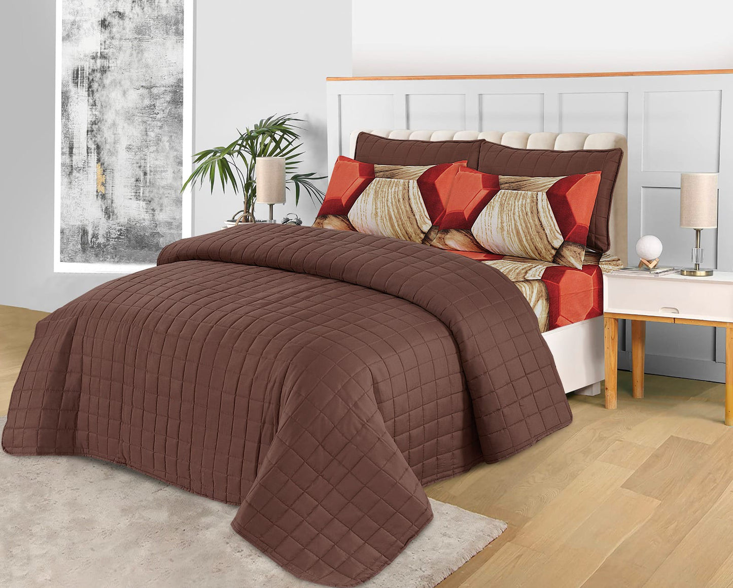 Rich Chocolate 6 Pieces Comforter Set