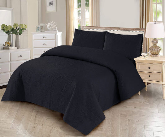 3 PCs Black Dyed Bedsheet